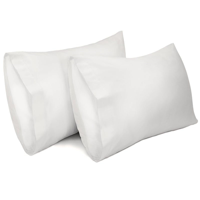 Lirex 2 Pack Pillow Cases,100% Cotton Breathable Pillowcases,20"X 26" Standard Size,White - Image 1